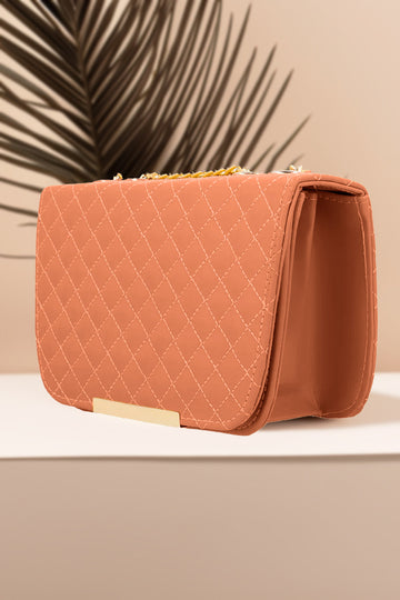 Buy Quilted Charm Shoulder Bag for Women in Pakistan - Bronze