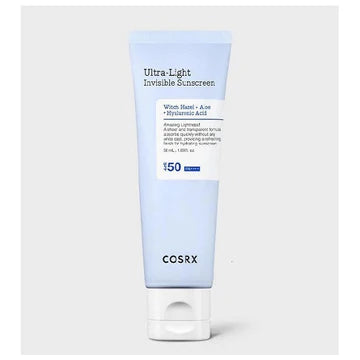 COSRX SPF50 sunscreen bottle with blue label