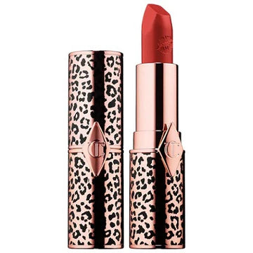 Close-up of model wearing bold red shade from the Hot Lips 2 collection