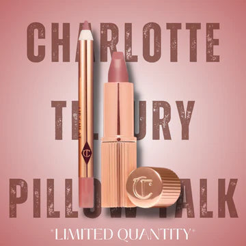 Close-up of model applying Pillow Talk Lip Cheat for defined nude-pink lips