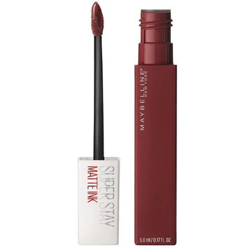 SuperStay Matte Ink liquid lipstick standing upright with applicator wand beside it