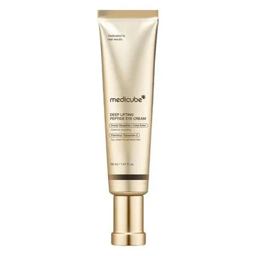 Medicube Deep Lifting Peptide Eye Cream tube on a white background