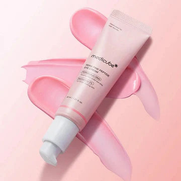 Medicube skincare product on a pink background
