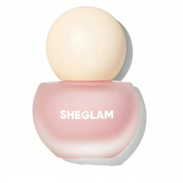 SHEGLAM Melon Melt Niacinamide Serum Primer in 30ml transparent glass bottle with blue dropper cap, showing its lightweight serum texture. The minimalist packaging displays key benefits: 'Whitening & Nourishing' with claims of moisturizing and pigmentation reduction