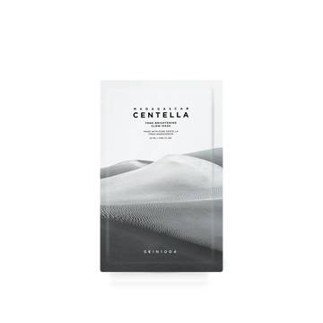 Skincare sheet mask packaging with brand name on a white background