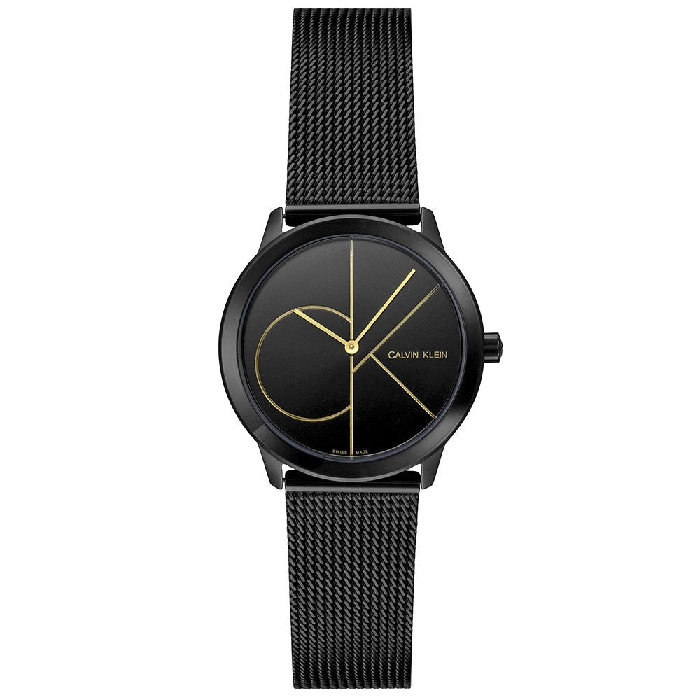 Buy Calvin Klein Womens Swiss Made Quartz Black Stainless Steel Black Dial 35mm  - K3M224X1 in Pakistan