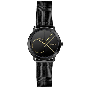 Buy Calvin Klein Womens Swiss Made Quartz Black Stainless Steel Black Dial 35mm  - K3M224X1 in Pakistan