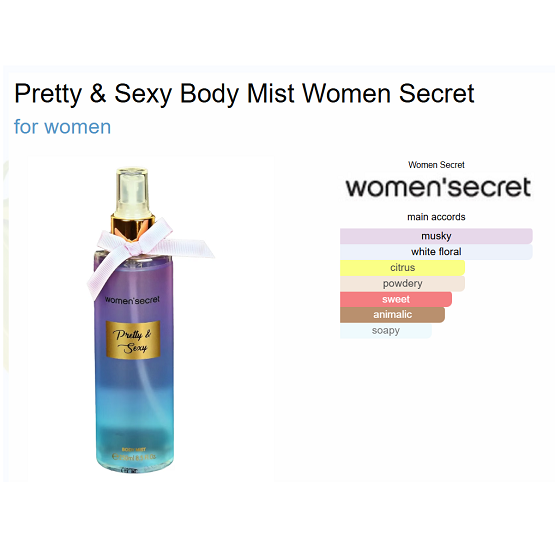 Women Secret - Ladies Pretty And Sexy Body Spray Mist - 250ML