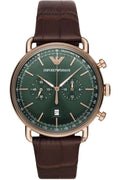 Buy Emporio Armani Men's Quartz Leather Strap Green Dial 43mm Watch AR11334 in Pakistan