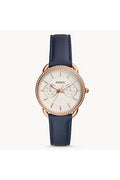 Buy Fossil Women's Quartz Blue Leather Strap Silver Dial 35mm Watch ES4394 in Pakistan