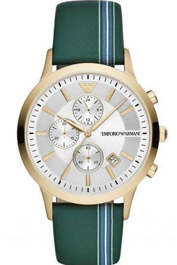 Buy Emporio Armani Men’s Quartz Leather Strap Silver Dial 43mm Watch AR11233 in Pakistan
