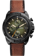 Buy Fossil Men's Chronograph Quartz Brown Leather Strap Green Dial 44mm Watch FS5856 in Pakistan