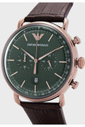 Buy Emporio Armani Men's Quartz Leather Strap Green Dial 43mm Watch AR11334 in Pakistan
