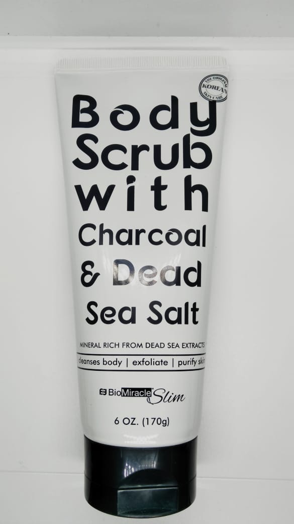 BioMiracle - Body Scrub With Charcoal And Dead Sea Salt - 6 oz 170gm