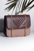 Shop Luxury ChevronFlap Handbag for Women in Pakistan - Brown