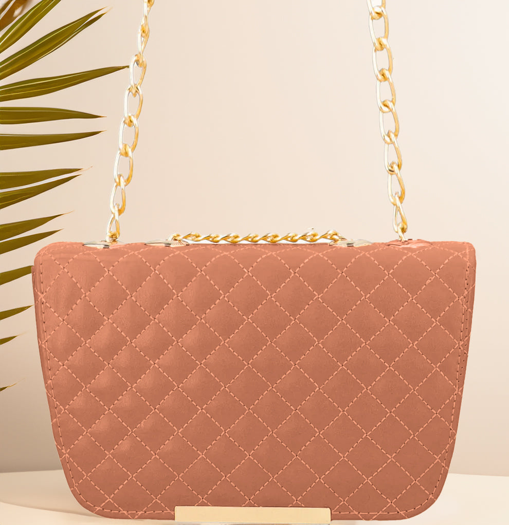Buy Quilted Charm Shoulder Bag for Women in Pakistan - Bronze

