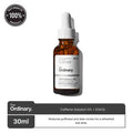 The Ordinary Caffeine Solution 5% + EGCG bottle placed on a white background with dropper

