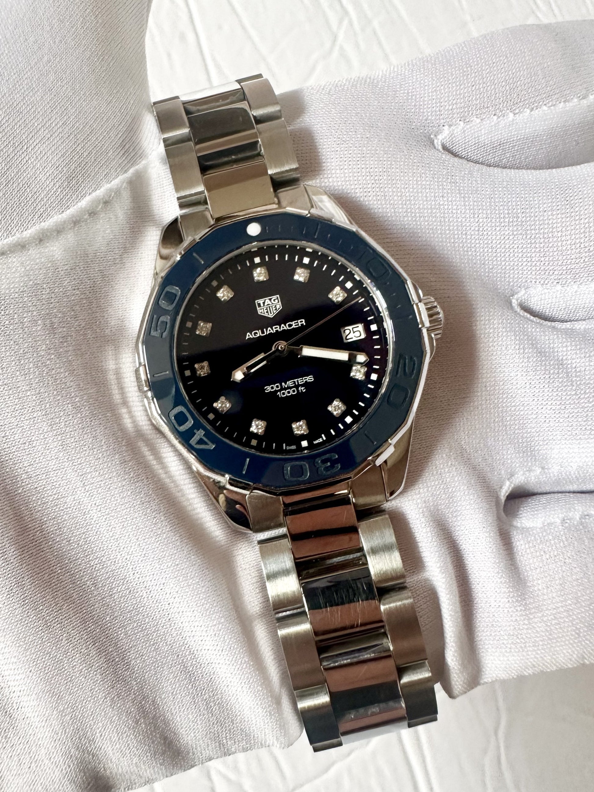 Buy Tag Heuer Aquaracer Blue Dial Silver Steel Strap Watch for Women - WAY131L.BA0748 in Pakistan