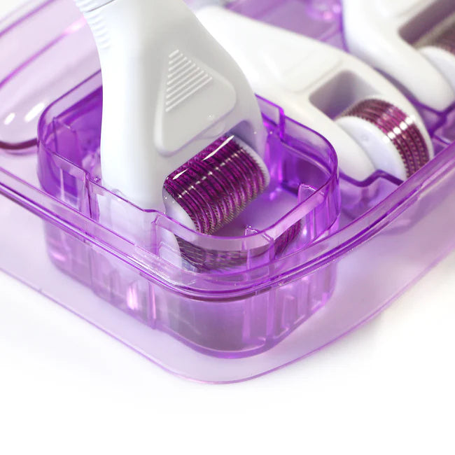 6 In 1 Microneedle Derma Roller Kit (3 Rollers + Stamp + Extras)