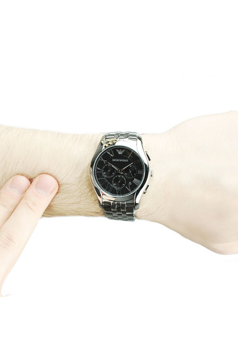 Buy Emporio Armani Men's Chronograph Stainless Steel Black Dial 44mm Watch AR1786 in Pakistan