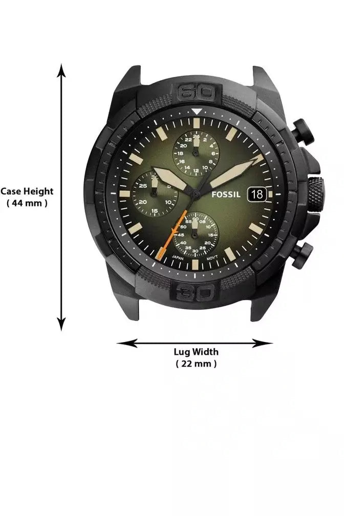 Buy Fossil Men's Chronograph Quartz Brown Leather Strap Green Dial 44mm Watch FS5856 in Pakistan