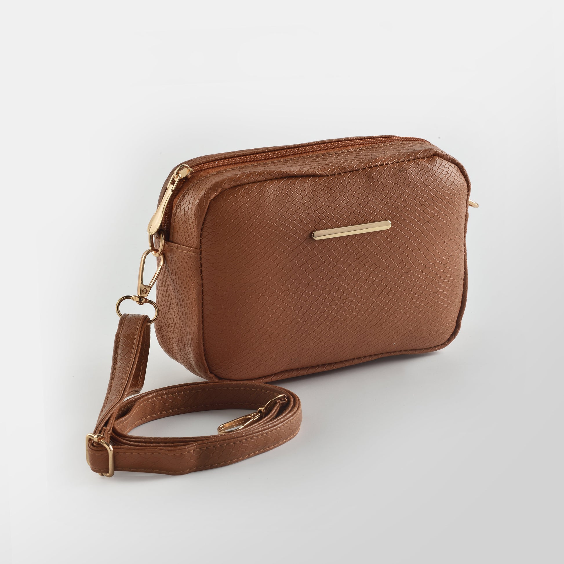 Buy Mini Snakeskin Square Bag - Brown in Pakistan