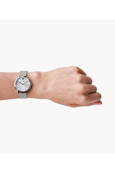 Buy Emporio Armani Women's Quartz Silver Stainless Steel Silver Dial 32mm Watch AR11128 in Pakistan