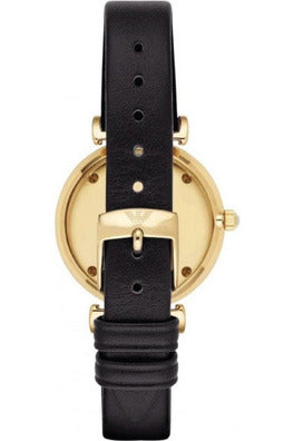 Buy Emporio Armani Women’s Quartz Black Leather Strap Mother of Pearl Dial 32mm Watch AR1910 in Pakistan