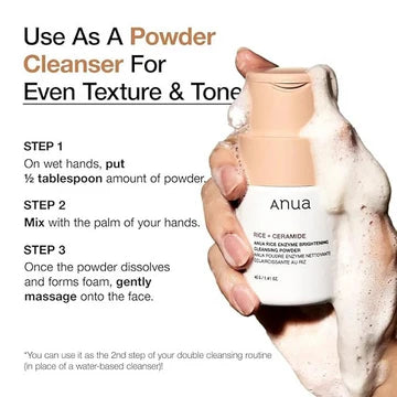 Radiant and glowing skin after using Rice Bran Cleansing Powder for deep cleansing and hydration