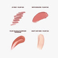 Flat lay of Charlotte Tilbury Pillow Talk Icon Set with 4 products on soft blush background

