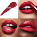 Model wearing lipstick with soft matte finish and natural glow

