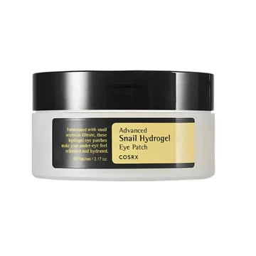 COSRX Advanced Snail Hydrogel Eye Patch package showing dual hydrogel design with 60 patches for under-eye treatmen