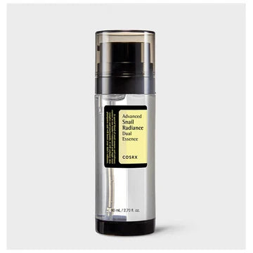 COSRX Advanced Snail Radiance Dual Essence with niacinamide for brightening and elasticity