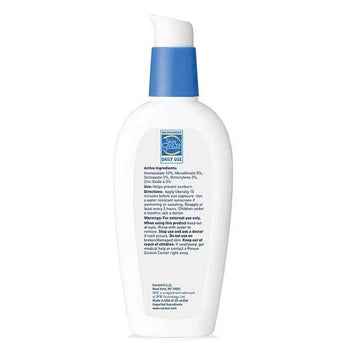 CeraVe AM Facial Moisturizing Lotion with SPF 30, a white and blue bottle, displayed on a clean surface showing label details
