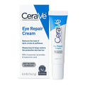 CeraVe Eye Repair Cream tube placed on a minimal skincare setup, highlighting its gentle, dermatologist-developed formula for under-eye care.