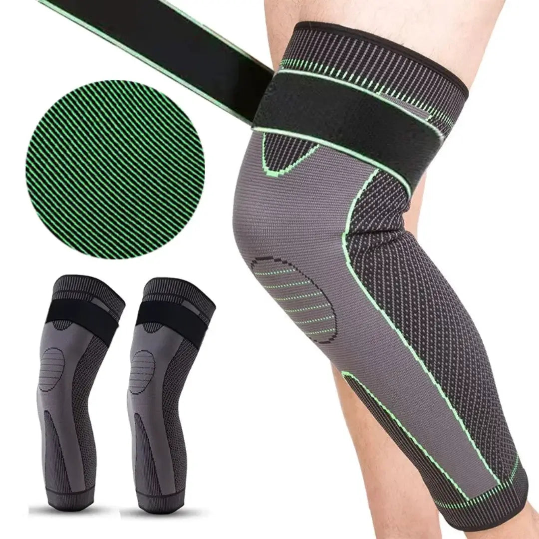 Gray ankle support brace with green accents on a white background