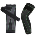 Gray knee brace with black straps on a white background