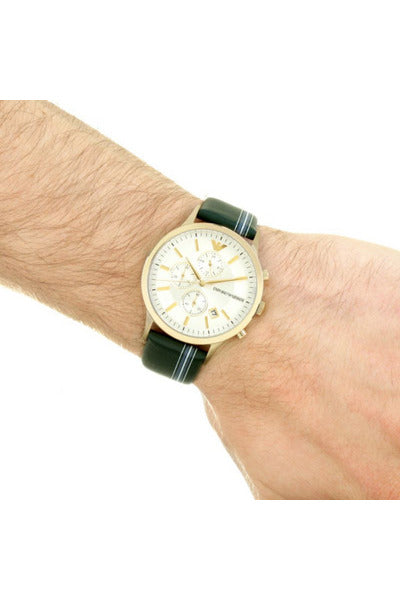 Buy Emporio Armani Men’s Quartz Leather Strap Silver Dial 43mm Watch AR11233 in Pakistan