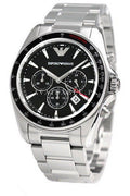 Buy Emporio Armani Men’s Chronograph Quartz Stainless Steel Black Dial 44mm Watch 6098 in Pakistan