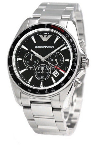 Buy Emporio Armani Men’s Chronograph Quartz Stainless Steel Black Dial 44mm Watch 6098 in Pakistan
