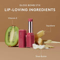 The lipstick tube displayed with sleek packaging, perfect for a makeup collection.

