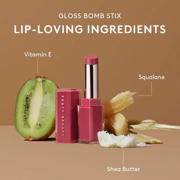 The lipstick tube displayed with sleek packaging, perfect for a makeup collection.

