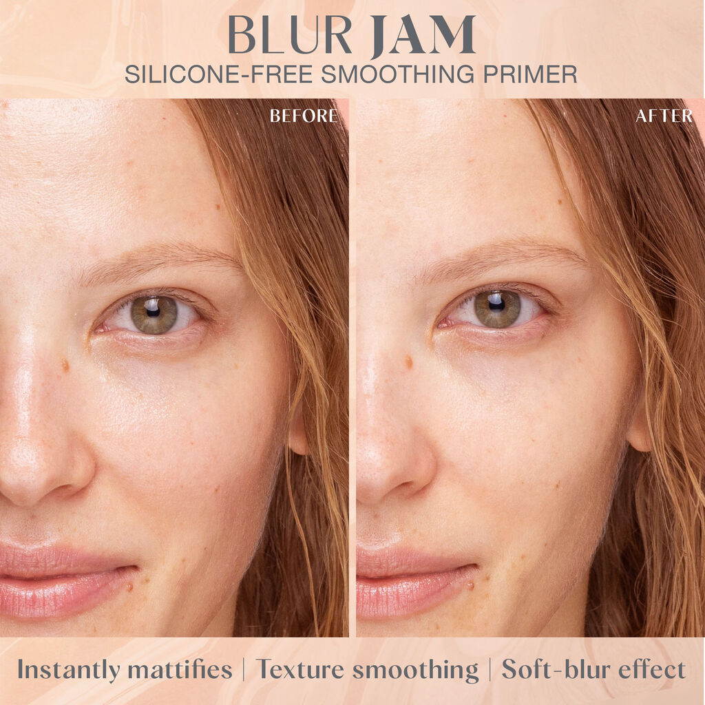 "GloWish Blur Jam Primer looking like a snack in its chic packaging – because even your makeup prep deserves a glow-up. Silicone-free, shine-free, but 100% extra. Huda said ‘let there be soft-focus skin’ and chef’s kiss it was good.