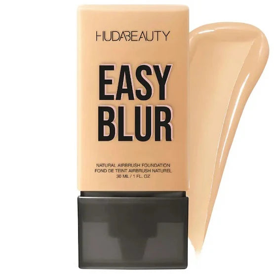 Front packaging of HUDA BEAUTY Easy Blur Natural Airbrush Foundation in Toasted Coconut (30ml/1oz