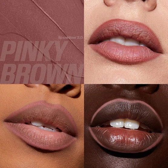 huda beauty - bombshell lip gloss featuring tree different for each skin tone indicating it's nature for all skin friendly 