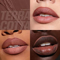 HUDA BEAUTY Juicy Coco Lip Duo featuring a plumping lip gloss and precision lip liner for fuller, long-lasting lips with a high-shine finish and transfer-proof wear