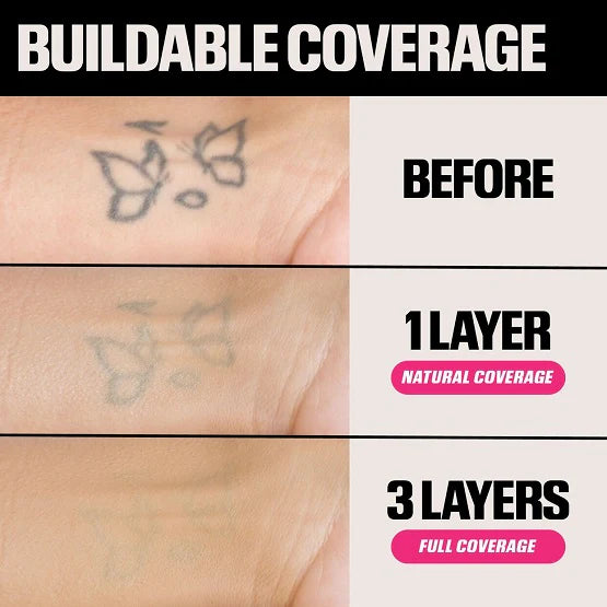 Close-up of HUDA BEAUTY Mini Easy Blur Foundation packaging with 'Easy Blur' branding