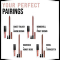 HUDA BEAUTY Pretty Grunge Liquid Matte Lipstick Quad featuring shades Sweet Talker (pinky brown), Bombshell (warm brown), Maverick (honey beige), and Rebel (terracotta)