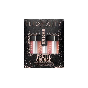 HUDA BEAUTY Pretty Grunge Liquid Matte Lipstick collection with long-wear, transfer-proof mini lipsticks in bold grunge-inspired shades