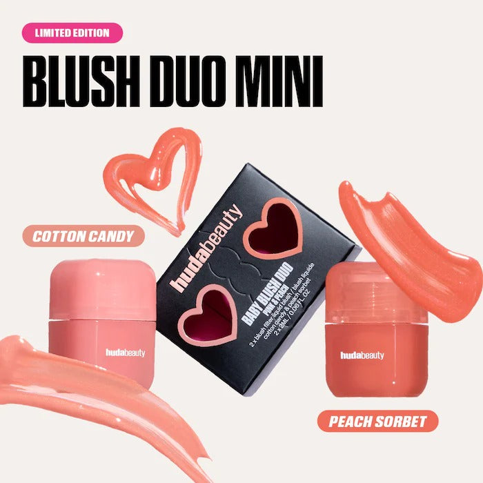 HUDA BEAUTY - Mini Baby Blush Duo Set - Cotton Candy & Peach Sorbet